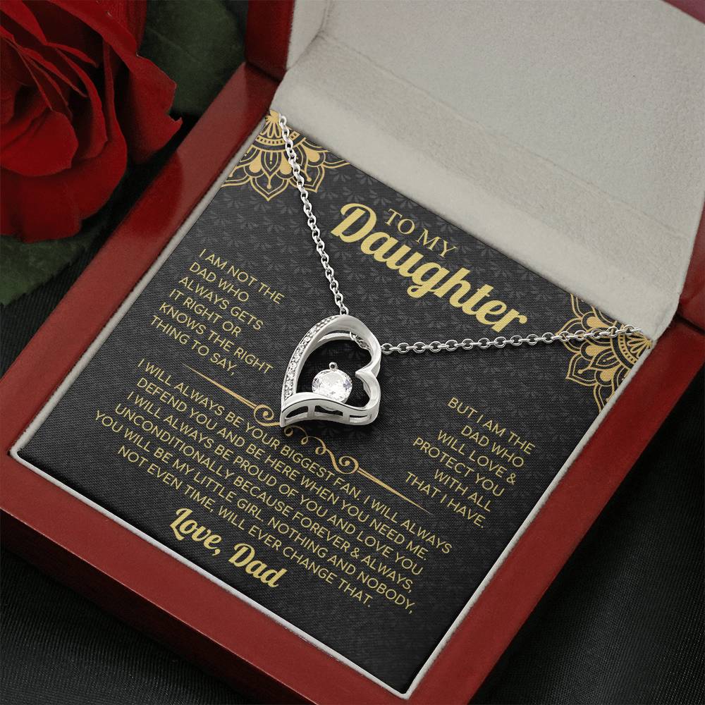 To My Daughter – Forever Love Heart Necklace with Heartfelt Message Card