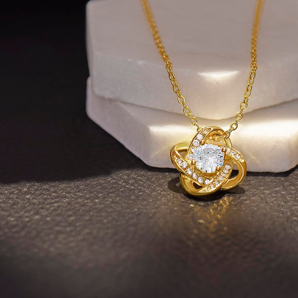 To My Beautiful Mom - When I Was a Little Boy Love Knot Necklace with Message Card