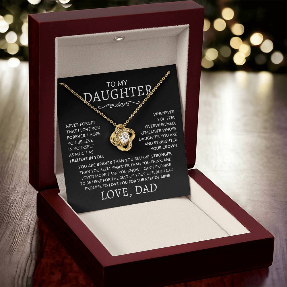 To My Daughter - Never Forget That I Love You Forever Necklace With Message Card
