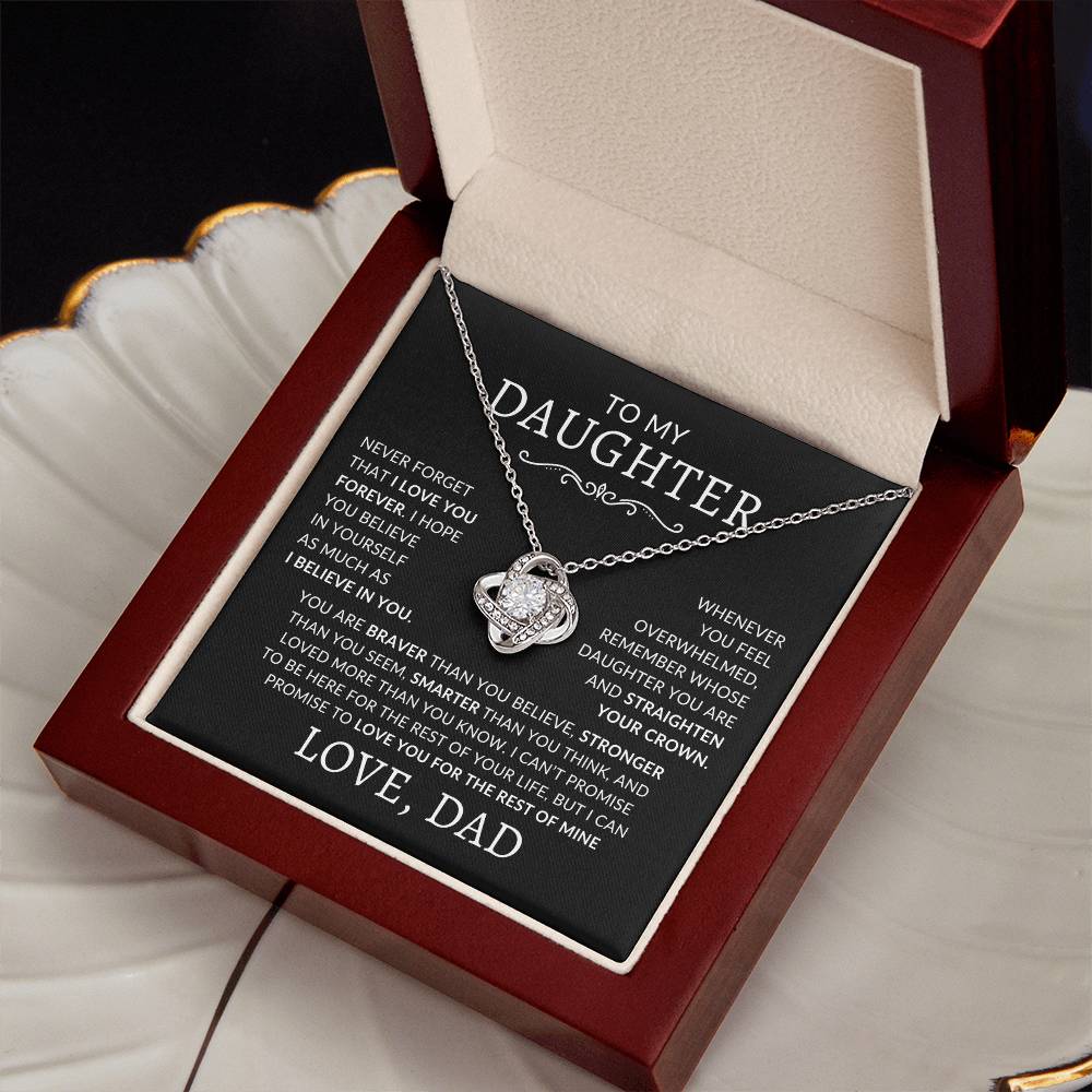 To My Daughter - Never Forget That I Love You Forever Necklace With Message Card