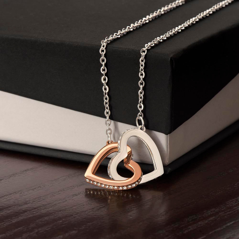 To My Beautiful Daughter - When Words Aren’t Enough Interlocking Hearts Pendant with Message Card