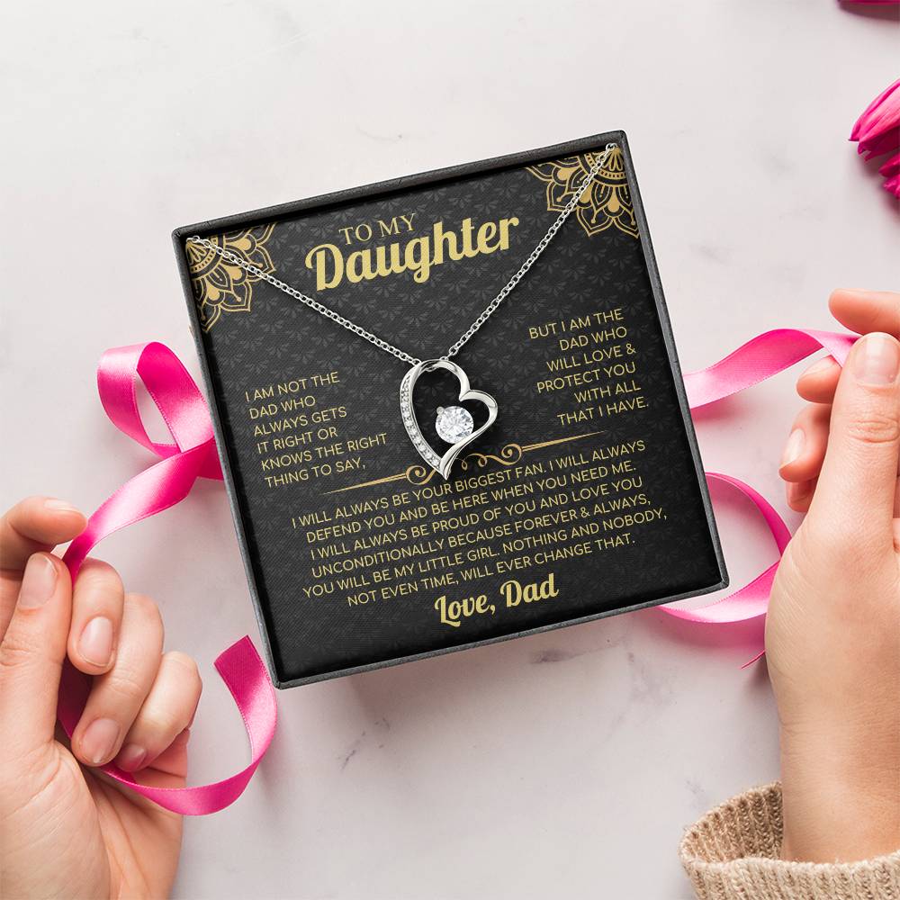 To My Daughter – Forever Love Heart Necklace with Heartfelt Message Card