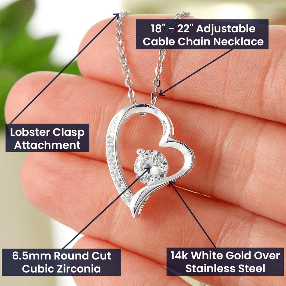 To My Girlfriend For A Lifetime - I May Not Be Your First Date Heart Necklace with Message Card