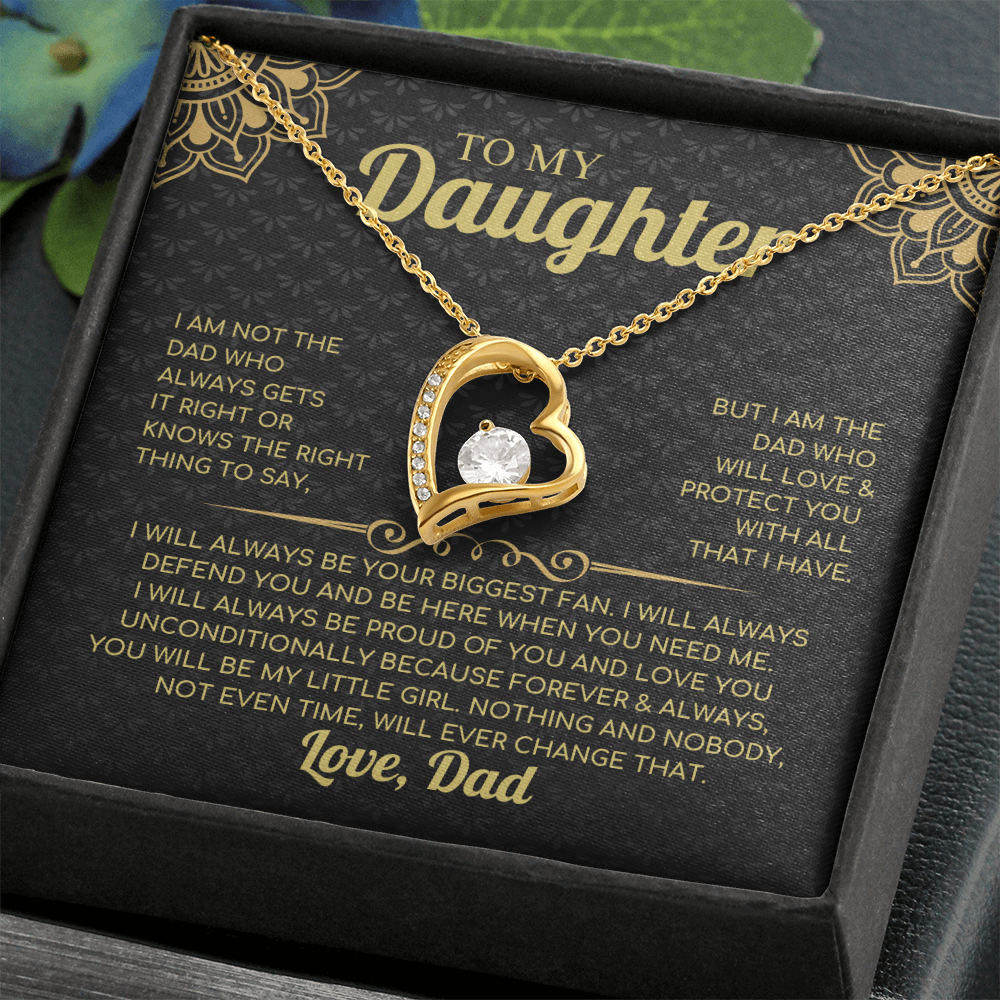 To My Daughter – Forever Love Heart Necklace with Heartfelt Message Card