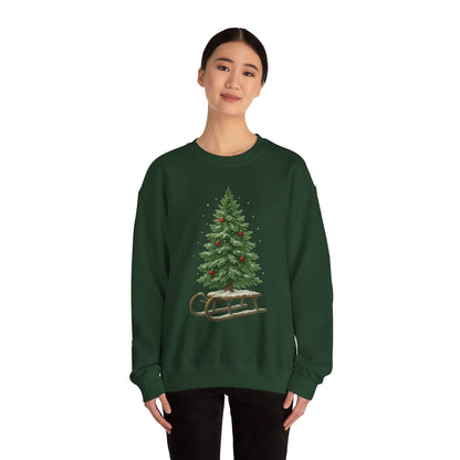 Cozy Christmas Sweater, Holiday Gift, Winter Warmth, Unisex Crewneck, Festive Apparel, Christmas Tree Design, Casual Comfort