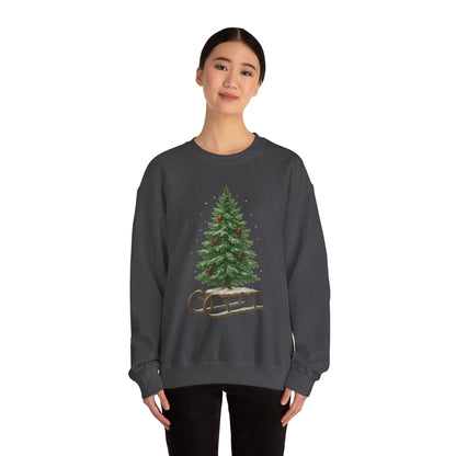 Cozy Christmas Sweater, Holiday Gift, Winter Warmth, Unisex Crewneck, Festive Apparel, Christmas Tree Design, Casual Comfort