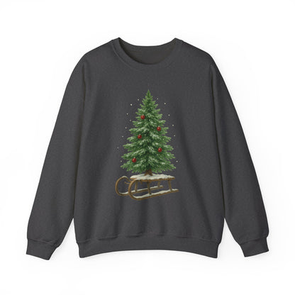 Cozy Christmas Sweater, Holiday Gift, Winter Warmth, Unisex Crewneck, Festive Apparel, Christmas Tree Design, Casual Comfort