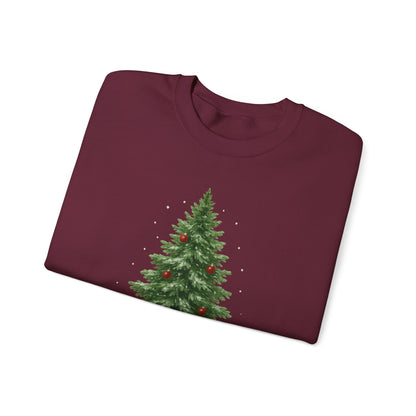 Cozy Christmas Sweater, Holiday Gift, Winter Warmth, Unisex Crewneck, Festive Apparel, Christmas Tree Design, Casual Comfort