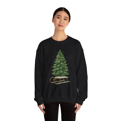 Cozy Christmas Sweater, Holiday Gift, Winter Warmth, Unisex Crewneck, Festive Apparel, Christmas Tree Design, Casual Comfort