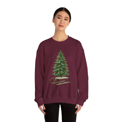 Cozy Christmas Sweater, Holiday Gift, Winter Warmth, Unisex Crewneck, Festive Apparel, Christmas Tree Design, Casual Comfort