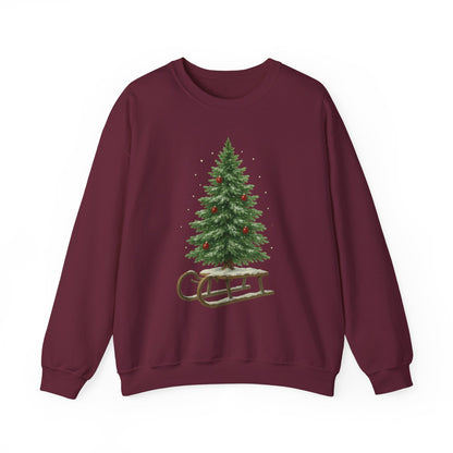 Cozy Christmas Sweater, Holiday Gift, Winter Warmth, Unisex Crewneck, Festive Apparel, Christmas Tree Design, Casual Comfort