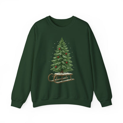 Cozy Christmas Sweater, Holiday Gift, Winter Warmth, Unisex Crewneck, Festive Apparel, Christmas Tree Design, Casual Comfort