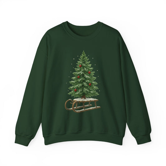 Cozy Christmas Sweater, Holiday Gift, Winter Warmth, Unisex Crewneck, Festive Apparel, Christmas Tree Design, Casual Comfort