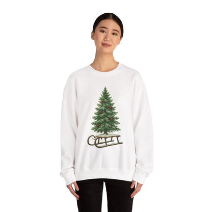 Cozy Christmas Sweater, Holiday Gift, Winter Warmth, Unisex Crewneck, Festive Apparel, Christmas Tree Design, Casual Comfort