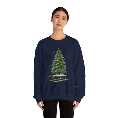 Cozy Christmas Sweater, Holiday Gift, Winter Warmth, Unisex Crewneck, Festive Apparel, Christmas Tree Design, Casual Comfort