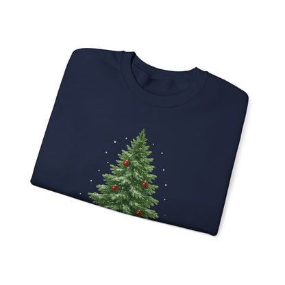 Cozy Christmas Sweater, Holiday Gift, Winter Warmth, Unisex Crewneck, Festive Apparel, Christmas Tree Design, Casual Comfort