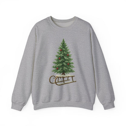 Cozy Christmas Sweater, Holiday Gift, Winter Warmth, Unisex Crewneck, Festive Apparel, Christmas Tree Design, Casual Comfort