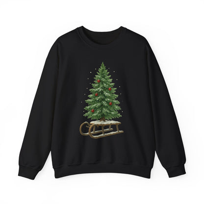 Cozy Christmas Sweater, Holiday Gift, Winter Warmth, Unisex Crewneck, Festive Apparel, Christmas Tree Design, Casual Comfort