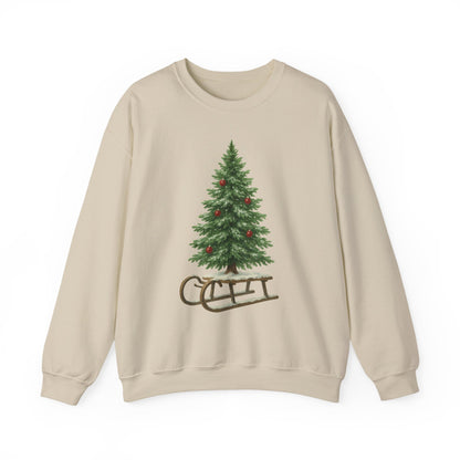 Cozy Christmas Sweater, Holiday Gift, Winter Warmth, Unisex Crewneck, Festive Apparel, Christmas Tree Design, Casual Comfort