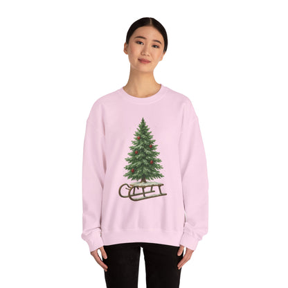 Cozy Christmas Sweater, Holiday Gift, Winter Warmth, Unisex Crewneck, Festive Apparel, Christmas Tree Design, Casual Comfort