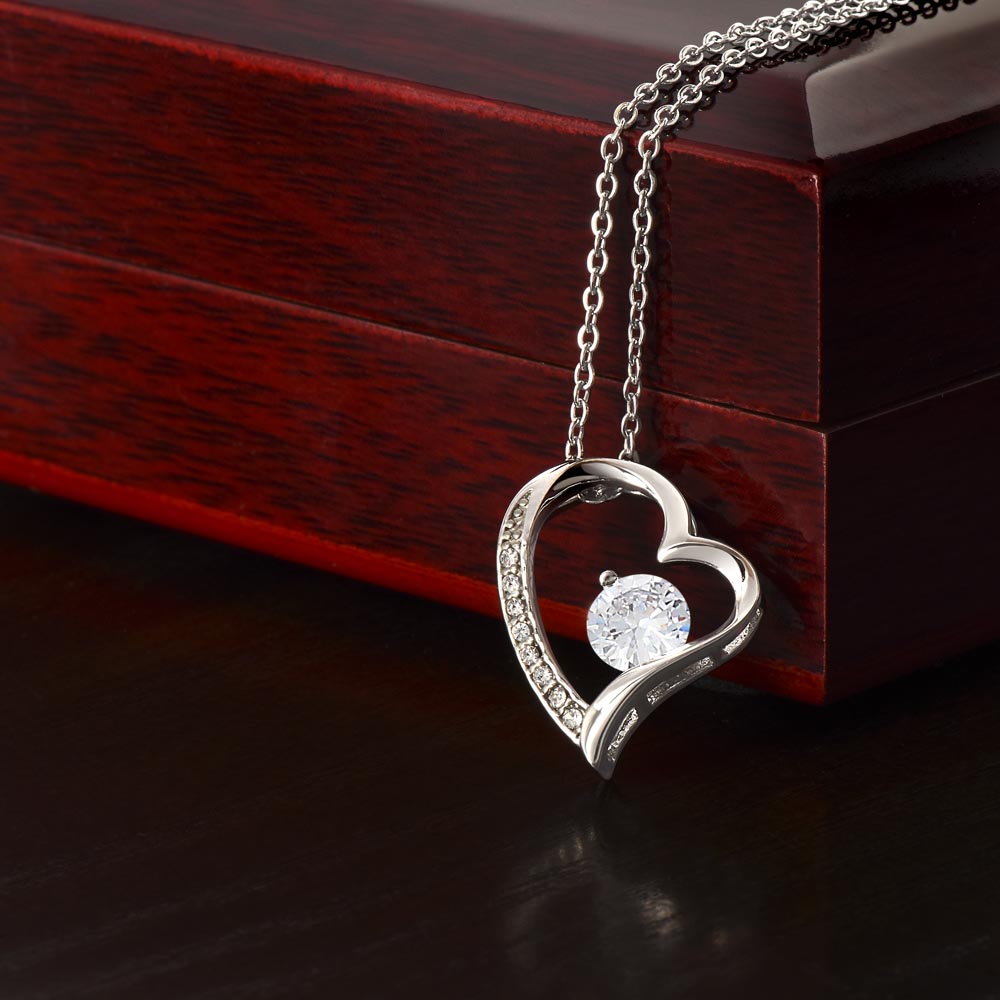 To My Girlfriend For A Lifetime - I May Not Be Your First Date Heart Necklace with Message Card