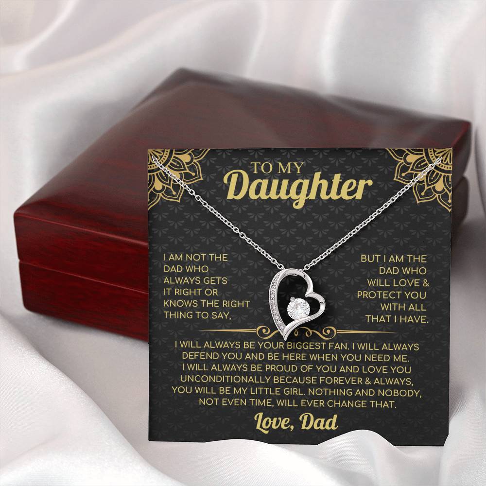 To My Daughter – Forever Love Heart Necklace with Heartfelt Message Card