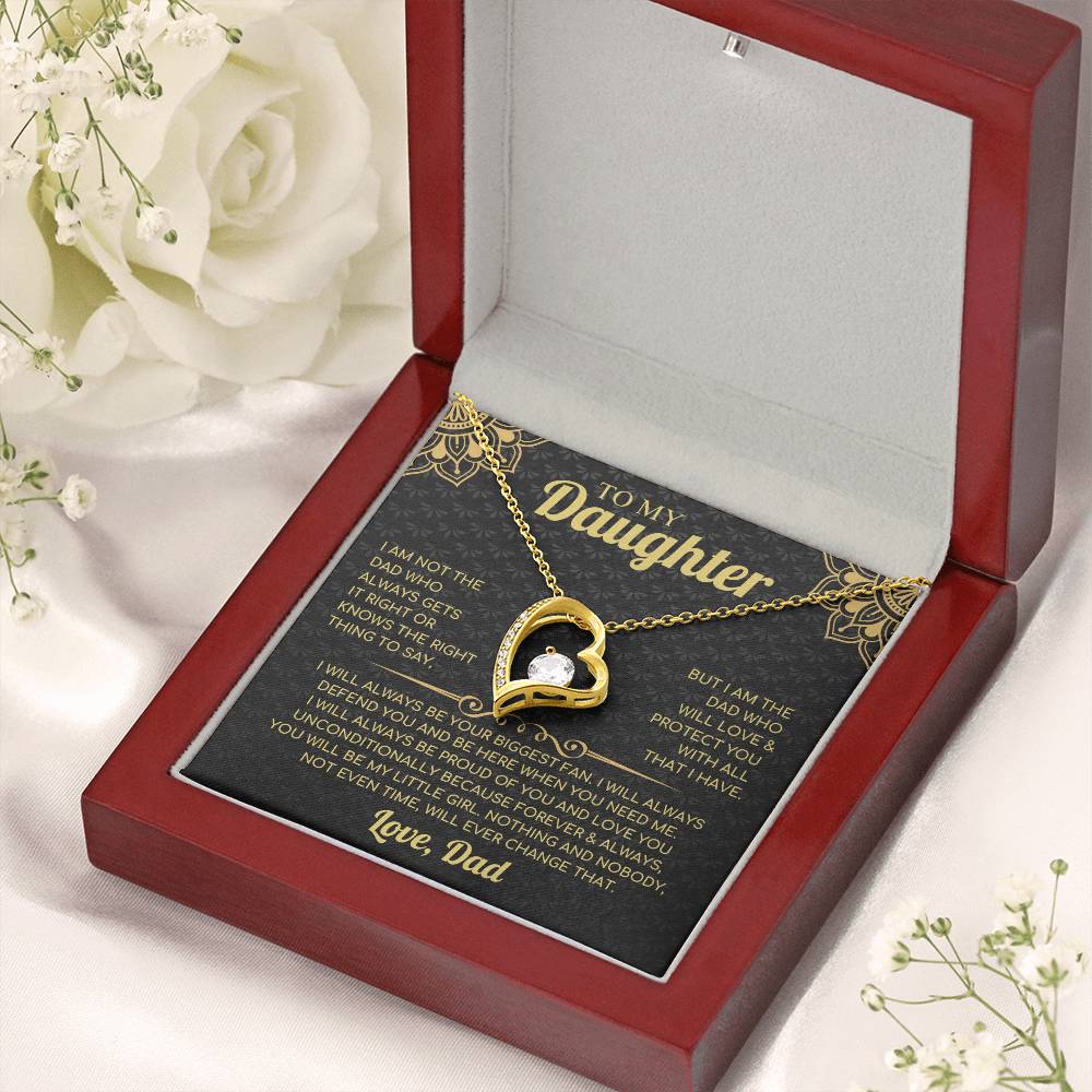 To My Daughter – Forever Love Heart Necklace with Heartfelt Message Card