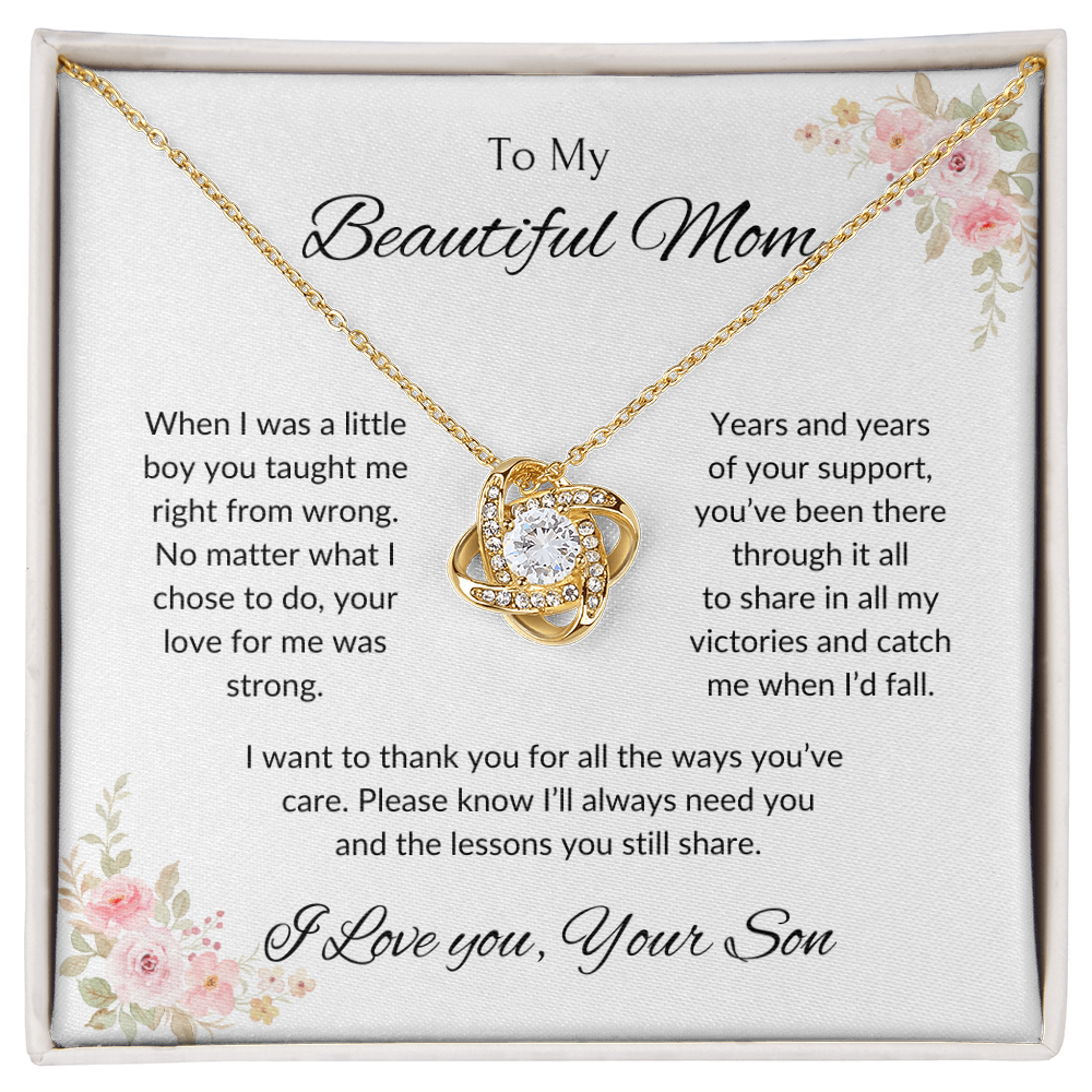 To My Beautiful Mom | When I was a little boy | Love Knot Necklace | Christmas Gift