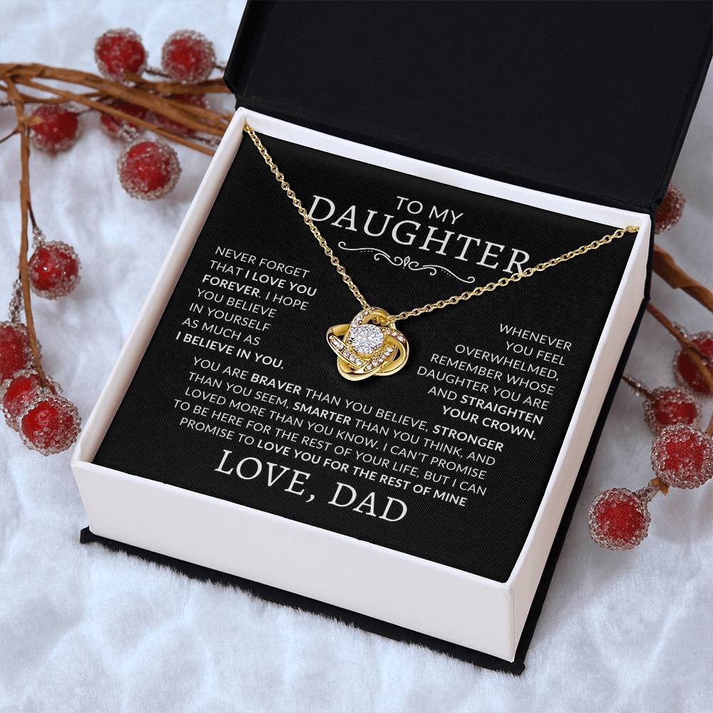 To My Daughter - Never Forget That I Love You Forever Necklace With Message Card