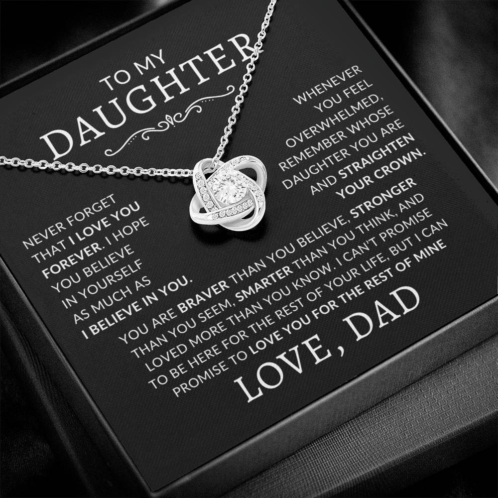 To My Daughter - Never Forget That I Love You Forever Necklace With Message Card