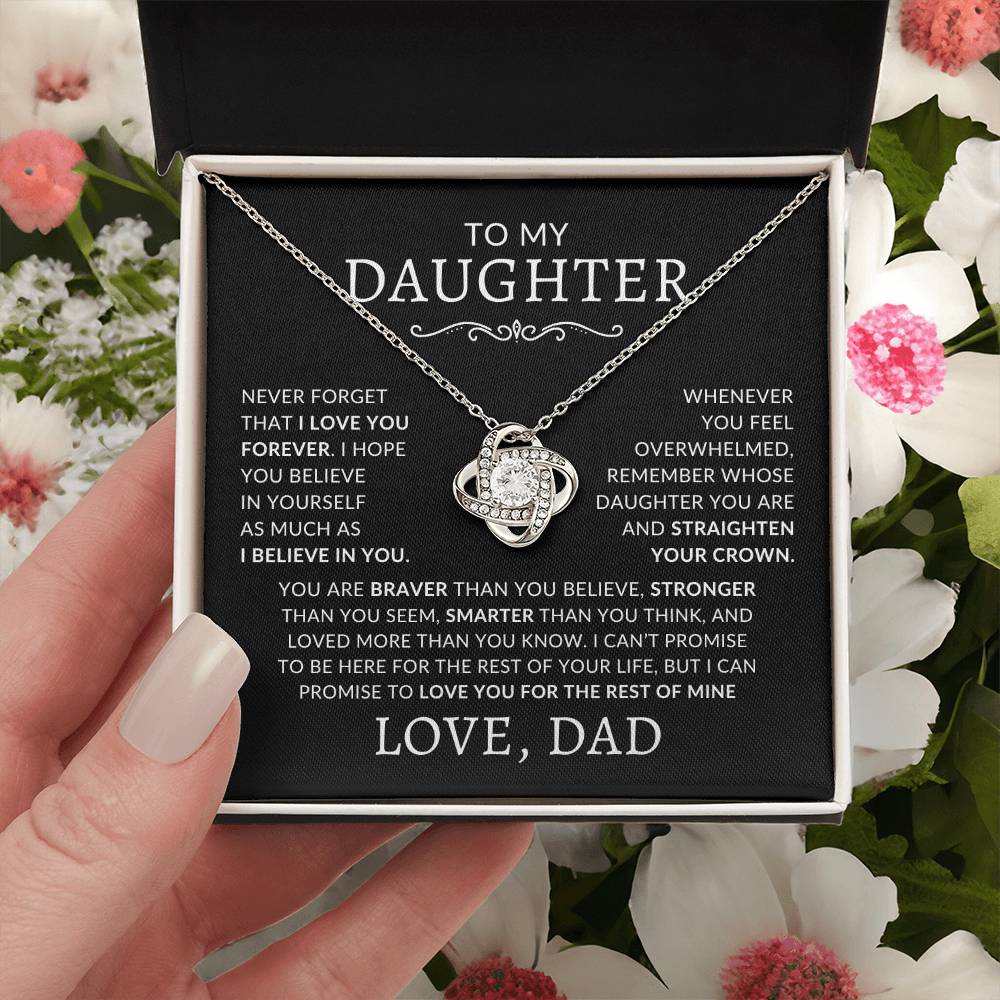 To My Daughter - Never Forget That I Love You Forever Necklace With Message Card