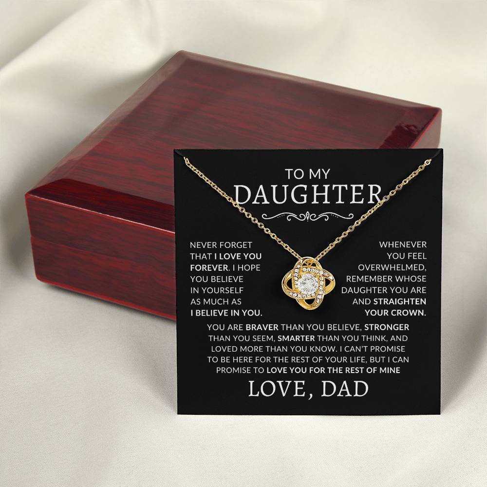 To My Daughter - Never Forget That I Love You Forever Necklace With Message Card