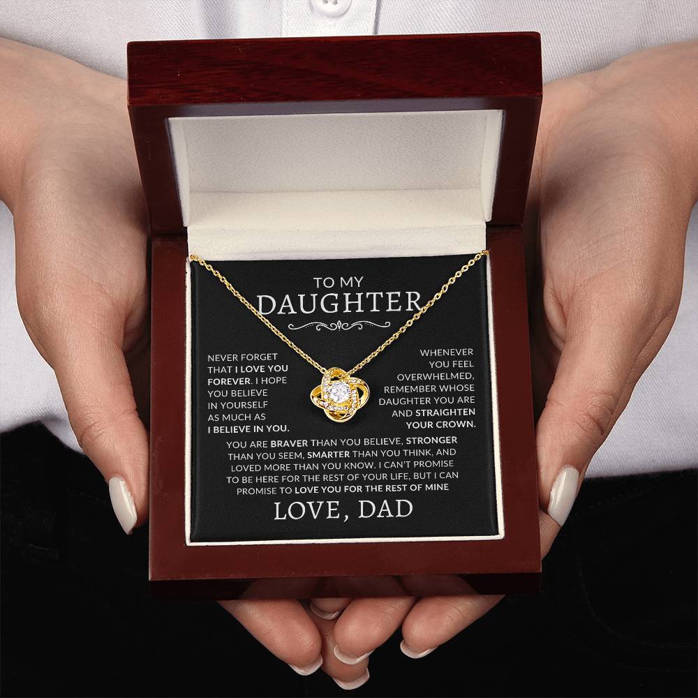 To My Daughter - Never Forget That I Love You Forever Necklace With Message Card