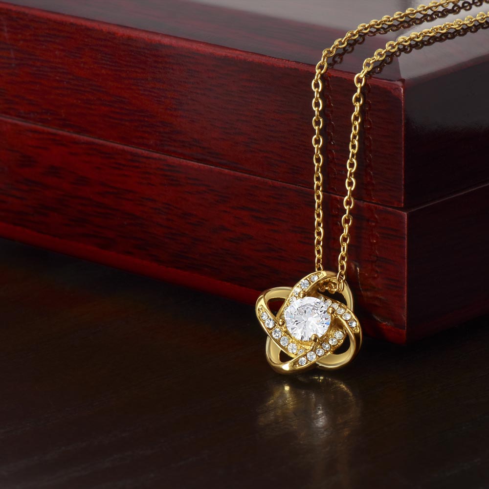 To My Beautiful Mom - When I Was a Little Boy Love Knot Necklace with Message Card
