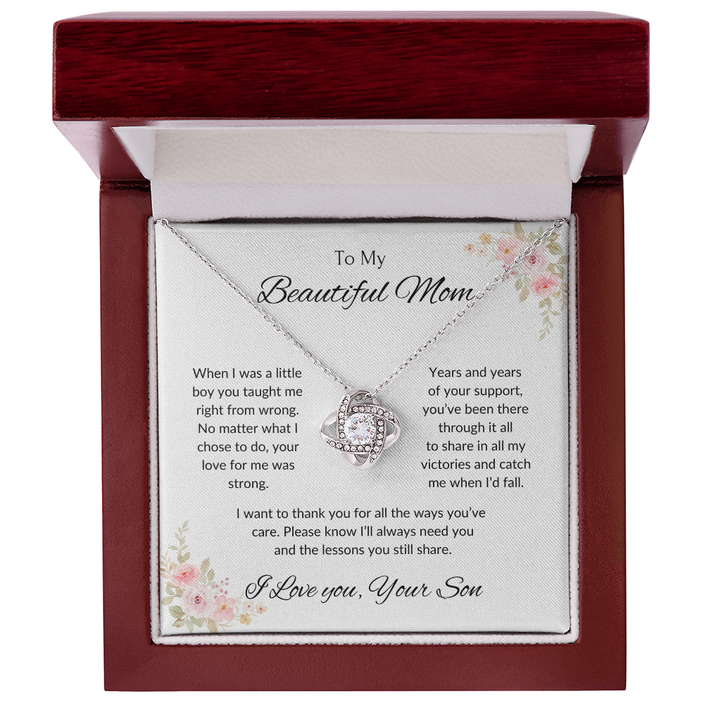 To My Beautiful Mom | When I was a little boy | Love Knot Necklace | Christmas Gift