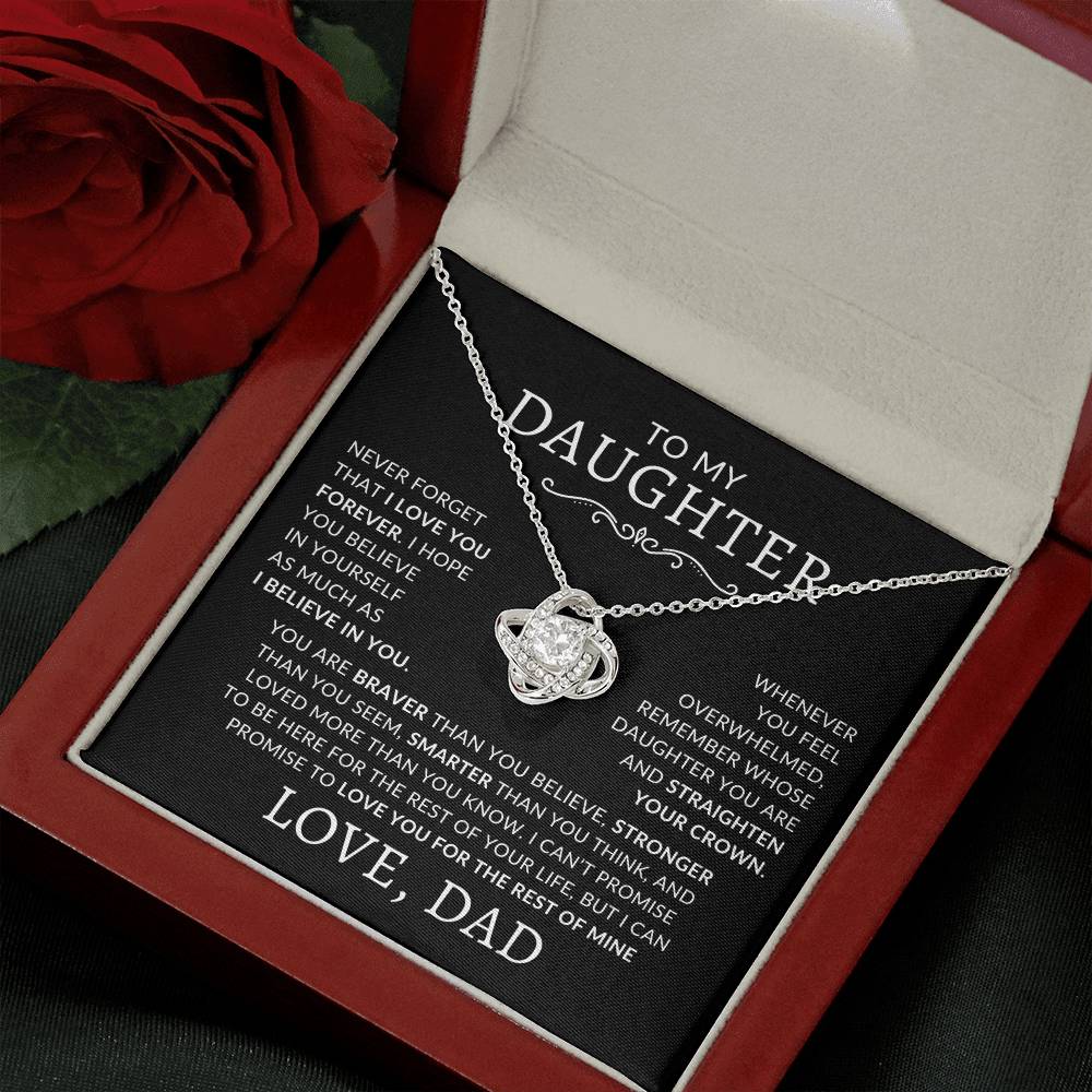 To My Daughter - Never Forget That I Love You Forever Necklace With Message Card