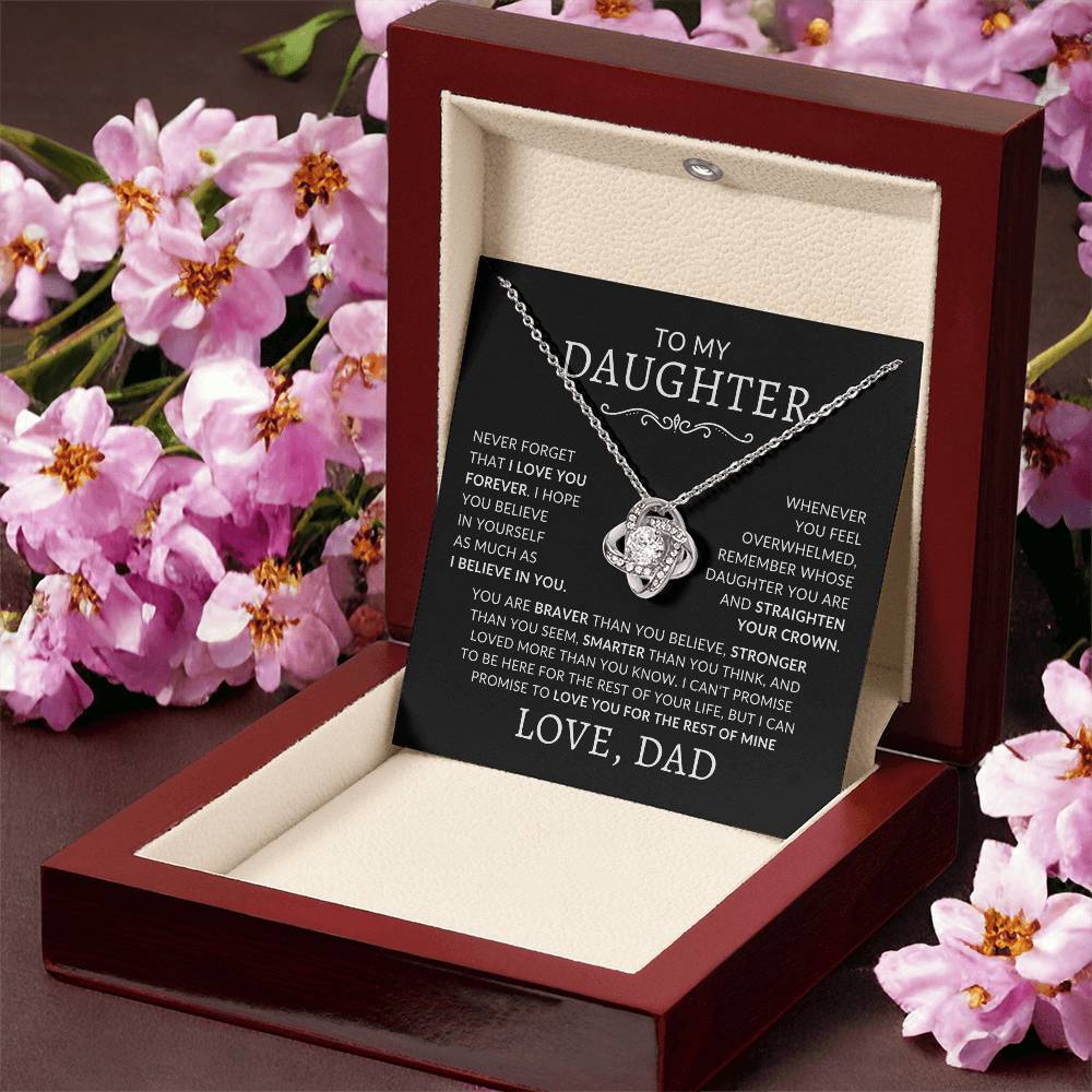 To My Daughter - Never Forget That I Love You Forever Necklace With Message Card