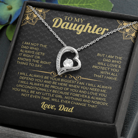 To My Daughter – Forever Love Heart Necklace with Heartfelt Message Card