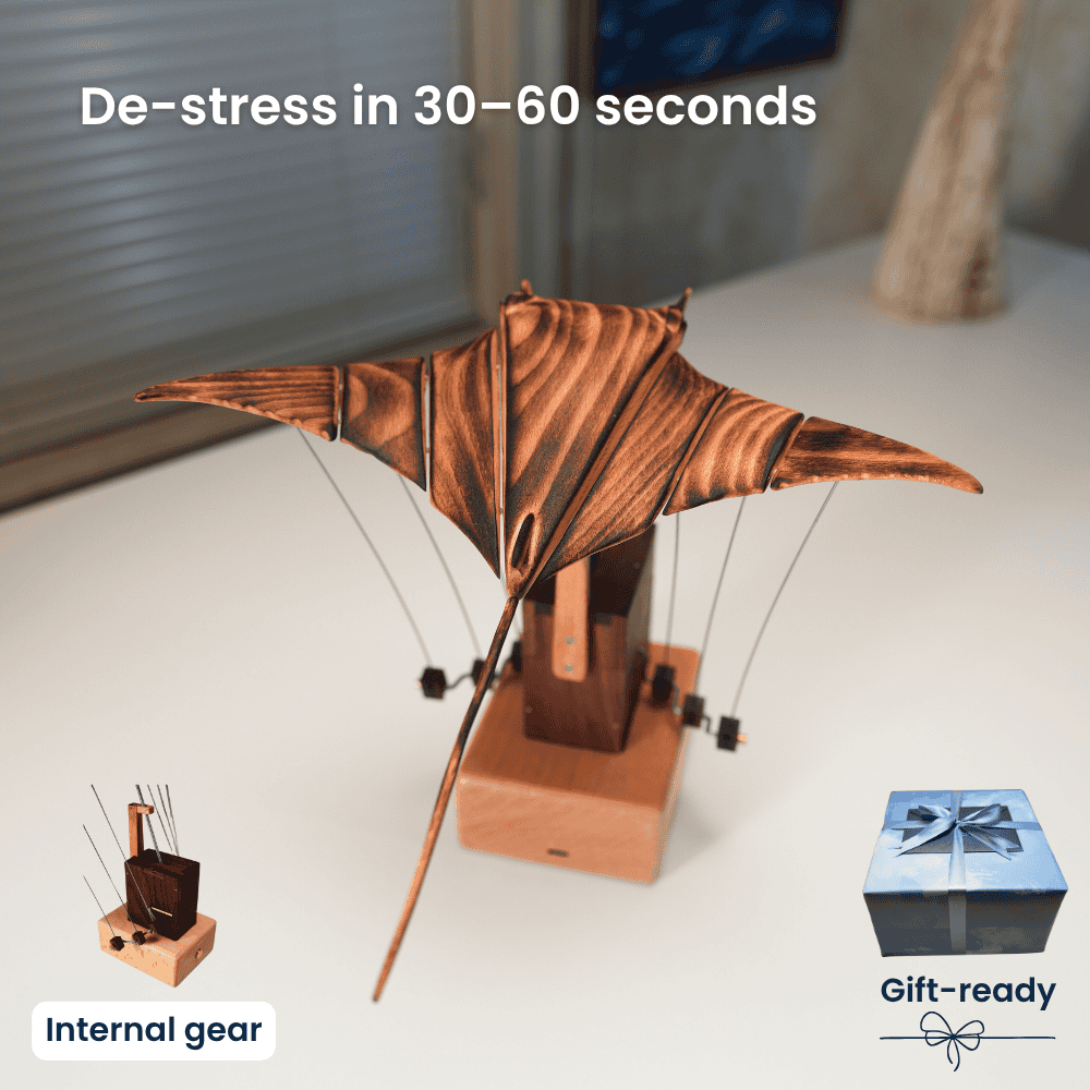 Handcrafted Wooden Manta Ray